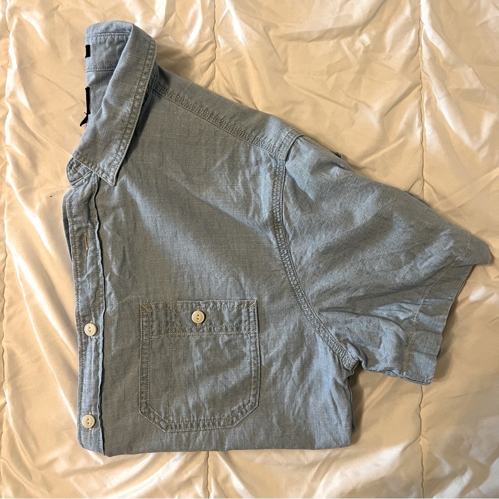 JCrew Chambray Denim Short Sleeve Shirt (M)